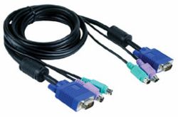    KVM D-Link DKVM-CB5, Cable Kit for KVM Products, PS/2 keyboard cable, PS/2 mouse cable, Monitor cable, 4,5m length