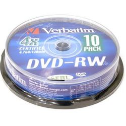  DVD-RW Verbatim 4.7Gb 4x cake box 10 .