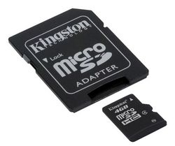   4Gb Kingston microSDHC (Class 4) Card w/ SD adapter