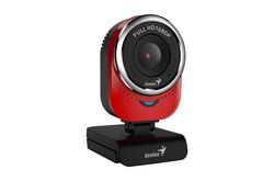 - Genius QCam 6000, red, Full-HD 1080p, universal clip, 360 degree swivel, USB, built-in microphone, rotation 360 degree, tilt 90 degree